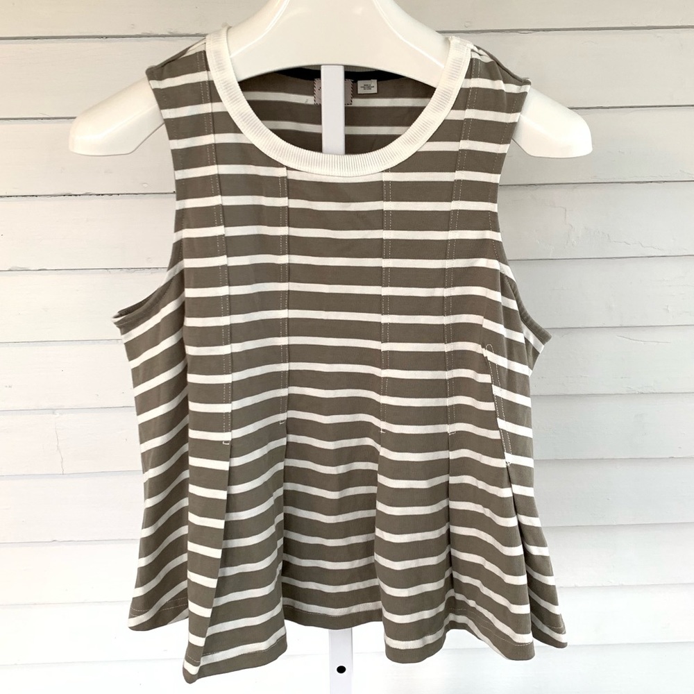 Anthropologie Postmark Striped Peplum Tank